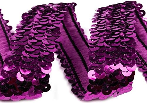 Stretch-Pailletten, Paillettenband, Paillettenborte elastisch, Breite 30mm, VE: 1,5m