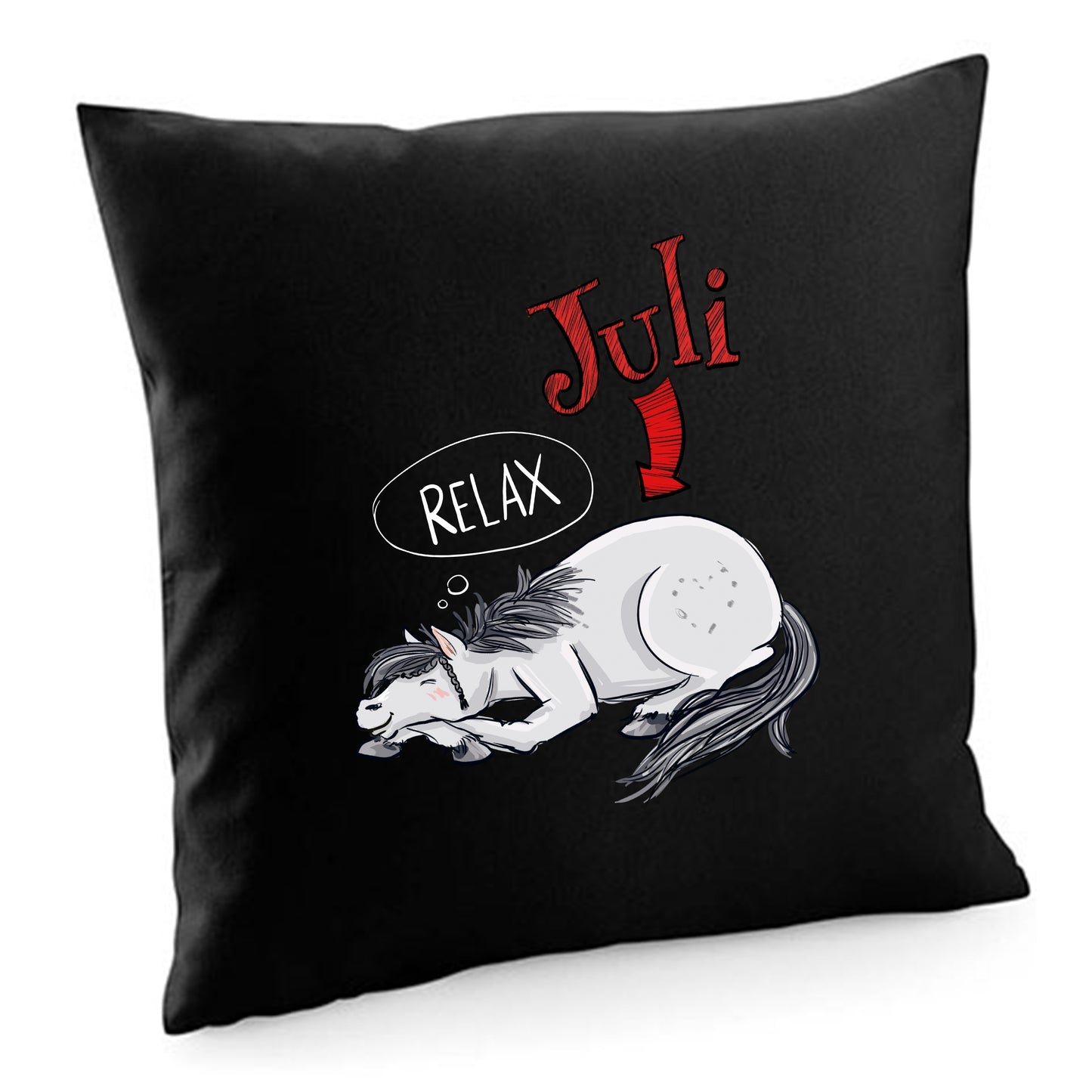 Juli Lieblingskissen schwarz (Baumwoll-Bezug)