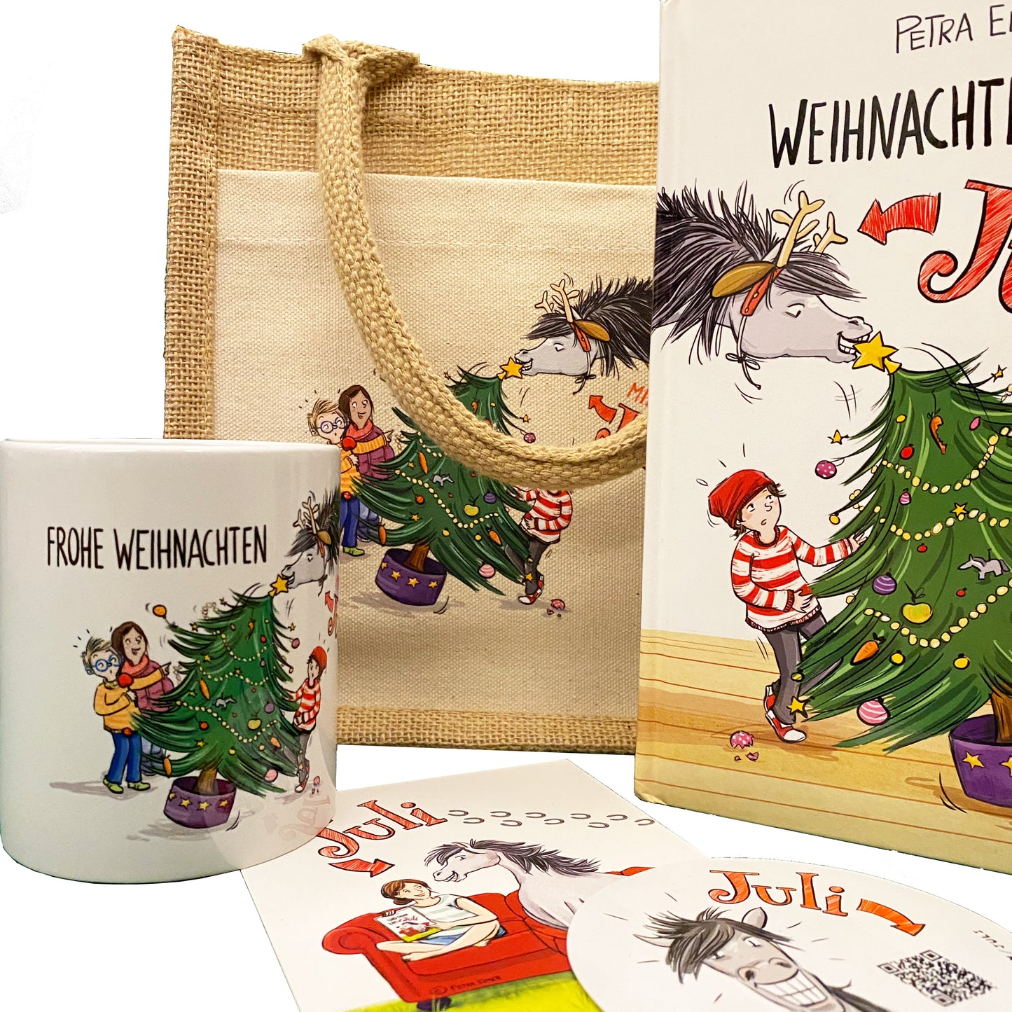Weihnachten mit Juli Mug-Bundle – Tasse + Geschenktasche (5 Motive)