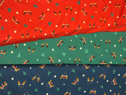 Baumwolljersey Weihnachten X-Mas Rentier, VE: 0,5m