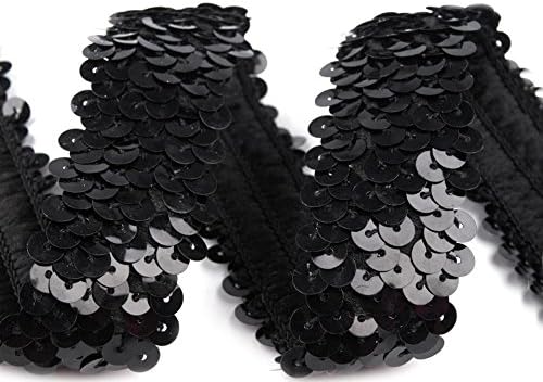 Stretch-Pailletten, Paillettenband, Paillettenborte elastisch, Breite 30mm, VE: 1,5m